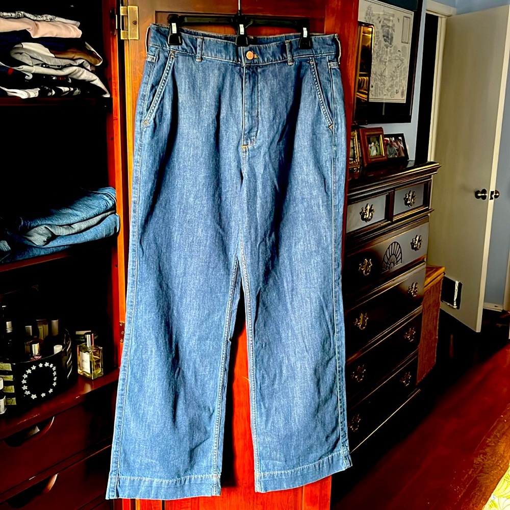 J Crew High-rise '90s wide-leg jean in Antique Blue wash size 29 - NWT!